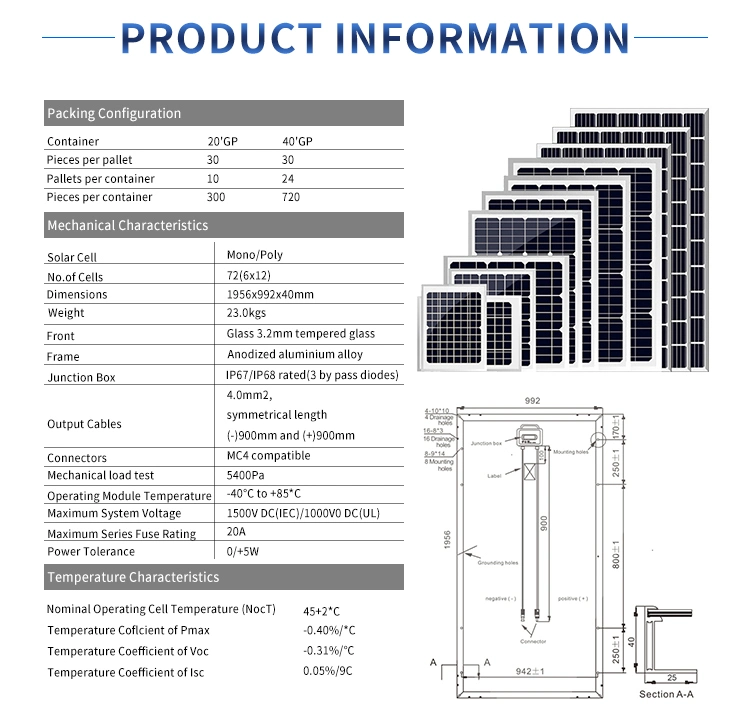 High Efficiency 450W 500W 550W Monocrystalline Solar Panels Half Cell Solar Panels